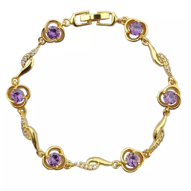 دستبند استیل نگین کاری شده طرح طلا